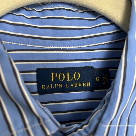 Vtg Polo Ralph Lauren Striped Button Down SIZE 6 French Front Preppy Academia - Picture 4 of 12